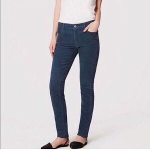 NWT Ann Taylor Loft Blue Corduroy Curvy Skinny Jeans Pants Size 0 25